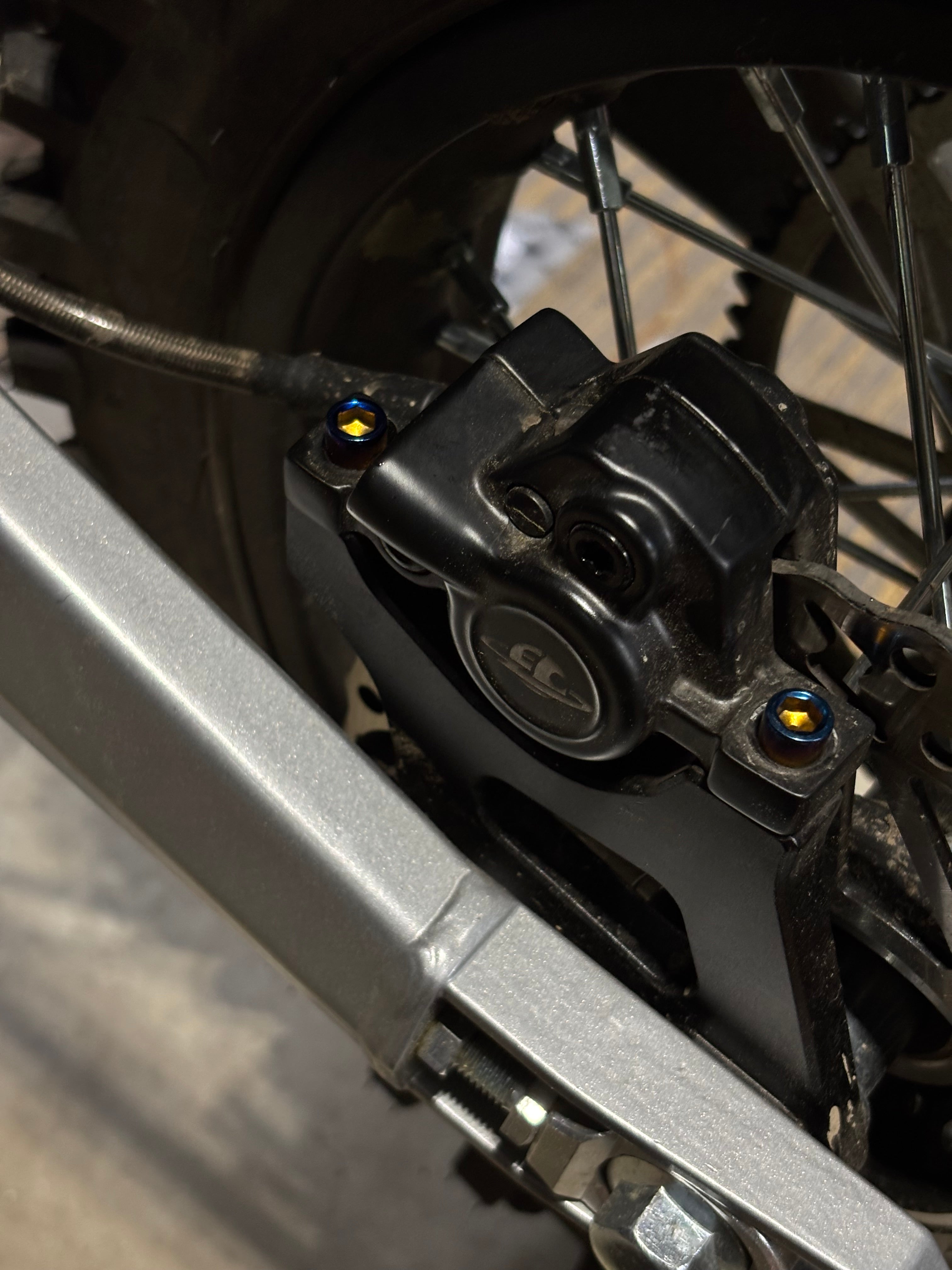 Brake caliper titanium bolts