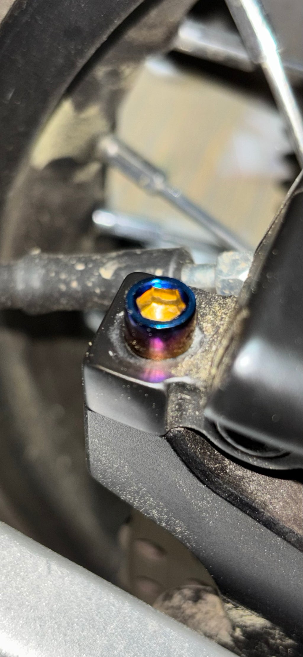 Brake caliper titanium bolts